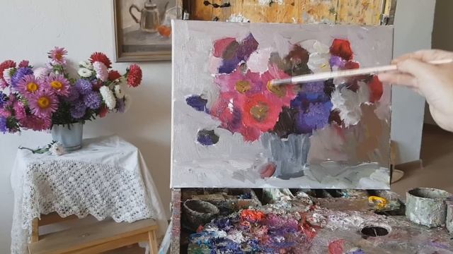 Уроки живописи. Один и тот же букет при разном освещении смотреть онлайн