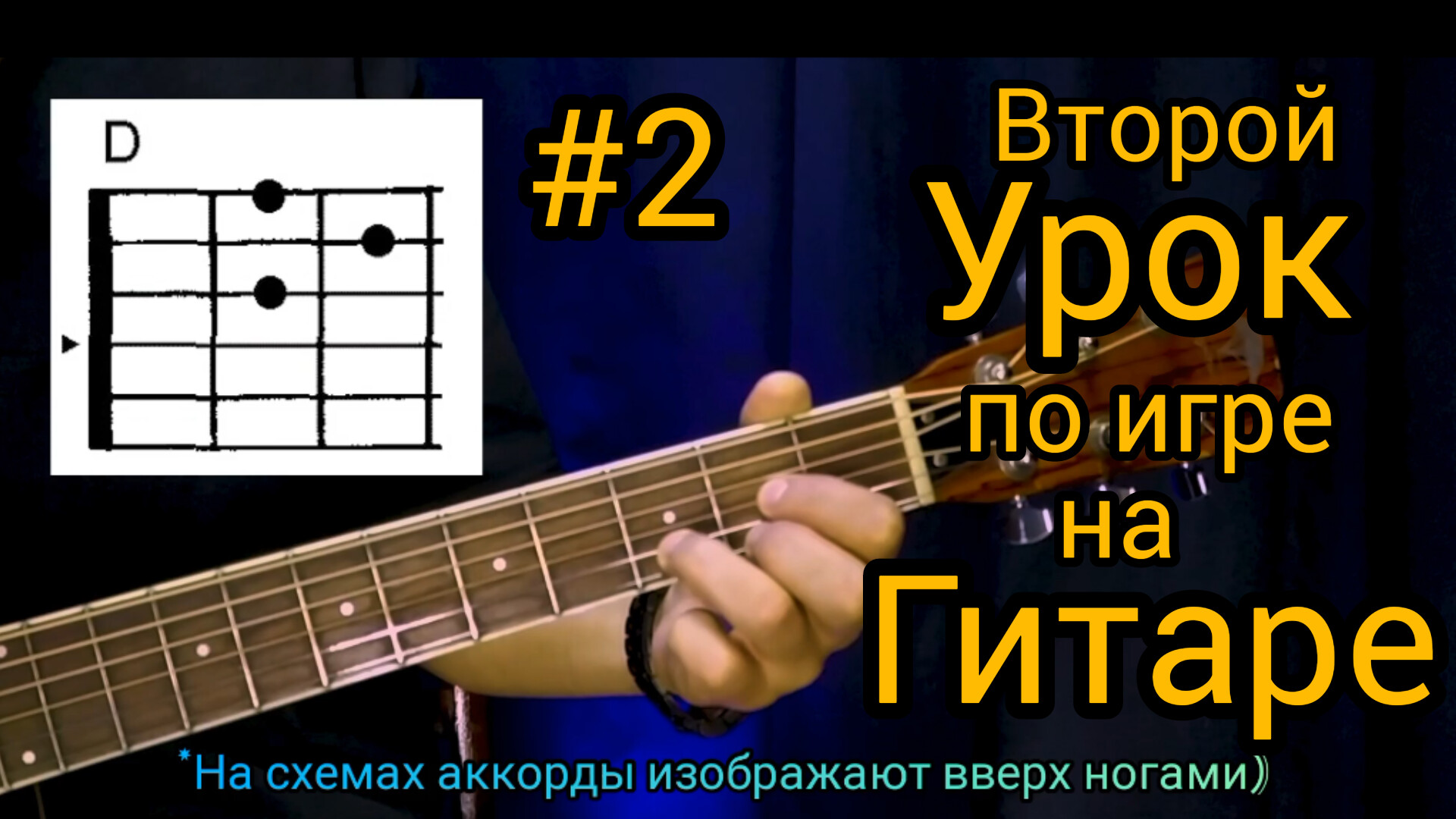 Урок по игре на гитаре. Часть 2. Первые аккорды. смотреть онлайн