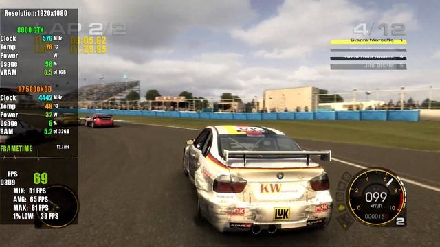 NVIDIA 8800 GTX 768 MB - RACE DRIVER: GRID (2008) смотреть онлайн