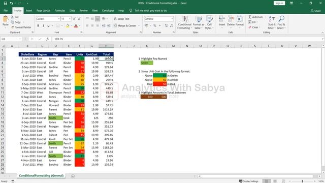 Easy and Effective Conditional Formatting (Part 1) | Column and Row Selection | Analytics With Saby смотреть онлайн