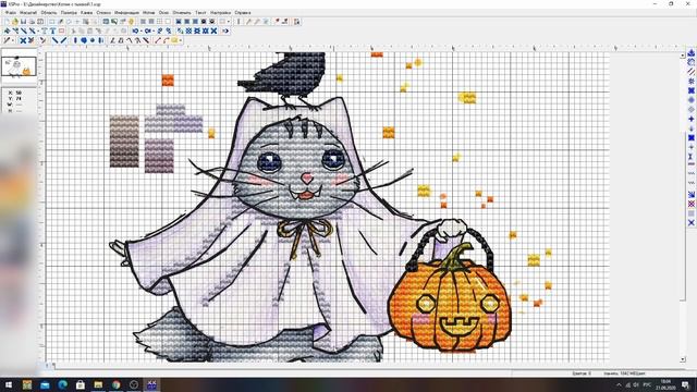 Creating a cross stitch pattern | Cross stitch design speedpaint смотреть онлайн