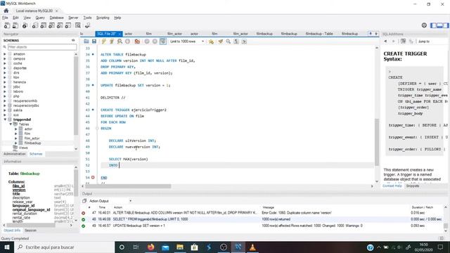 SGBD: Ejemplos de triggers en MySQL смотреть онлайн
