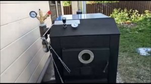 КОТЕЛ БЕЗ КОТЕЛЬНОЙ. Твердотопливный котел ОЧЕНЬ ДЛИТЕЛЬНОГО ГОРЕНИЯ Космос 30. Монтаж на улице