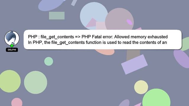 PHP : file_get_contents = PHP Fatal error: Allowed memory exhausted смотреть онлайн
