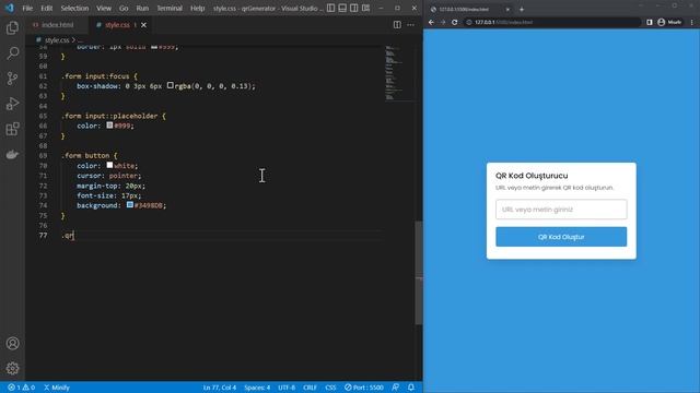 HTML CSS ve JavaScript'te QR Kod Oluşturucu | JavaScript'te QR Kod Oluşturucu смотреть онлайн