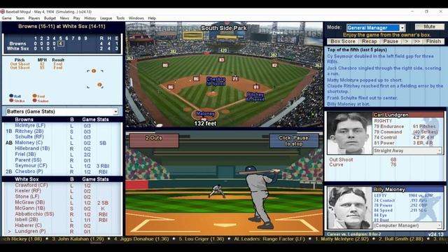 DH 688 Baseball Mogul Year 1904 St Louis Browns at Chicago White Sox смотреть онлайн