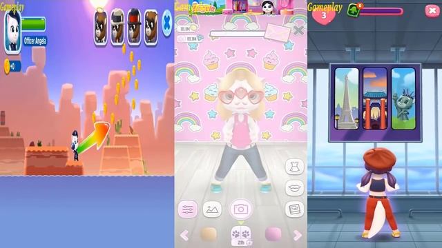 My Talking Angela 2 VS My Talking Angela  VS TALKING TOM SPLASH FORCE 2021 Android IOS Gameplay HD