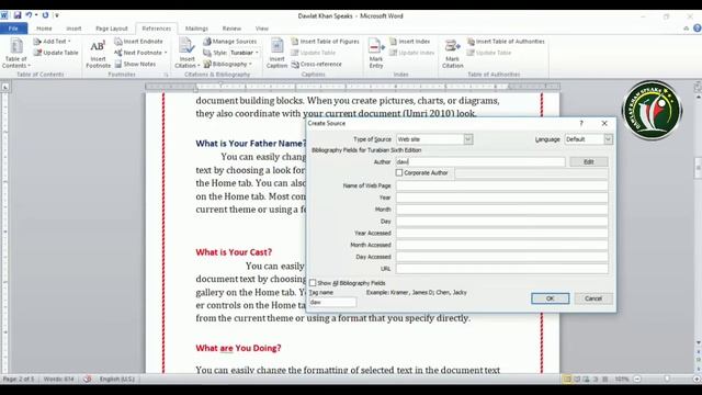 Complete References Tab of Microsoft Word in Pashto|How to use References Tab in Ms Word| смотреть онлайн