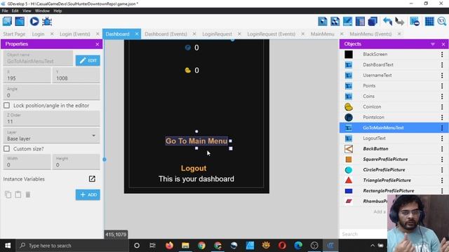 Gdevelop Casual Game Development Stream Part 37 [Add Login & Dashboard To Main Menu & Logout Logic] смотреть онлайн