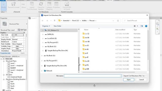 REVIT 2023 AND INFRAWORKS 2023 IMPORT CIVIL STRUCTURES A SHARED PARAMETERS FILE MUST BE SET IN ORDE смотреть онлайн