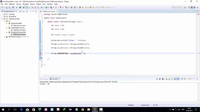 Java Dersleri 07 - Tip Dönüşümleri int'den String'e Integer.parseInt() смотреть онлайн