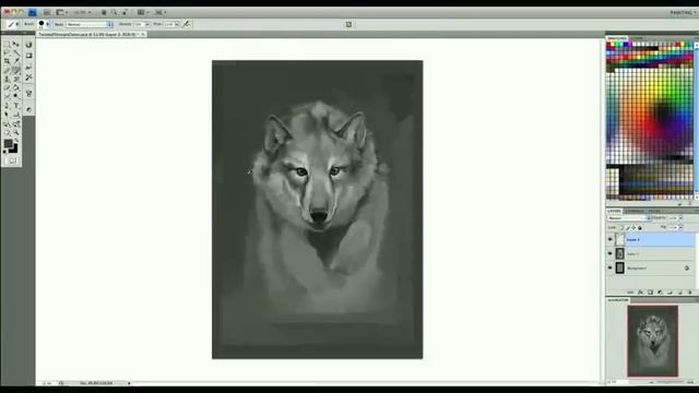 Digital Art Painting - Fantasy Art - How To Paint A Wolf Spirit - Timelapse Part 1 смотреть онлайн