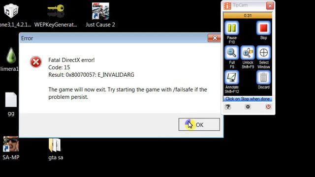 Fatal DirectX error! code: 15 result: 0x80070057: E_INVALIDARG смотреть онлайн
