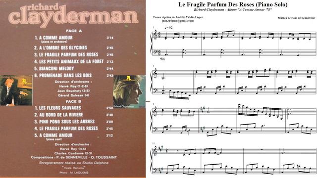 Le Fragile Parfum Des Roses 'Piano Solo' - Partitura de Richard Clayderman смотреть онлайн
