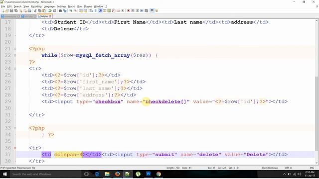 PHP MYSQL tutorials in hindi / urdu Part 5 How to Delete multiple records in php смотреть онлайн