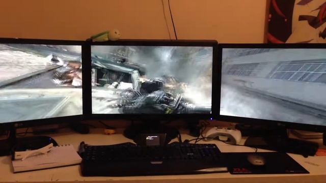 COD MW3 GTX 680 Tripple Monitors Nvidia Surround смотреть онлайн
