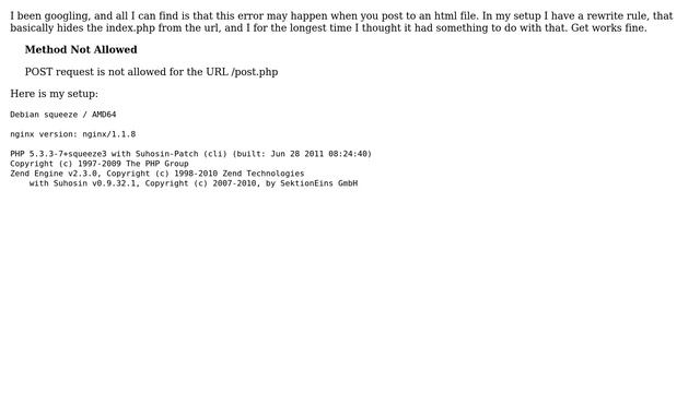 DevOps & SysAdmins: 405 Method even when posting to a php file смотреть онлайн