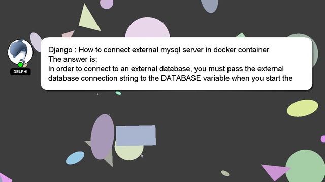 Django : How to connect external mysql server in docker container смотреть онлайн