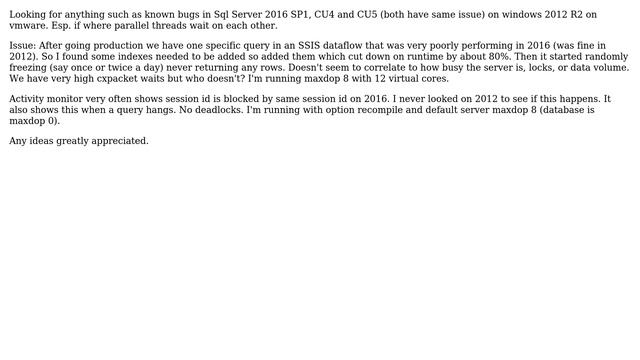 Databases: Are there known parallelism issues with Sql Server 2016? смотреть онлайн