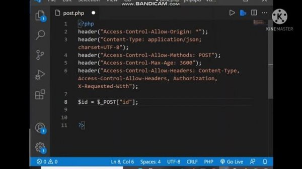 Receiving data from client in the PHP post API