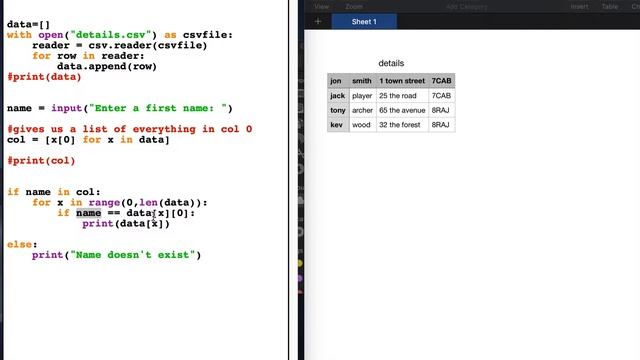 Python Searching a CSV смотреть онлайн