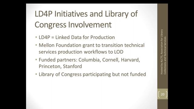 Library of Congress BIBFRAME Developments смотреть онлайн