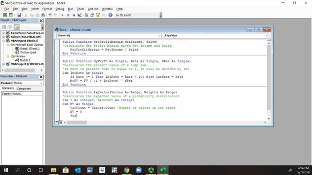 Writing a Visual Basic Application Function for Expected Value смотреть онлайн