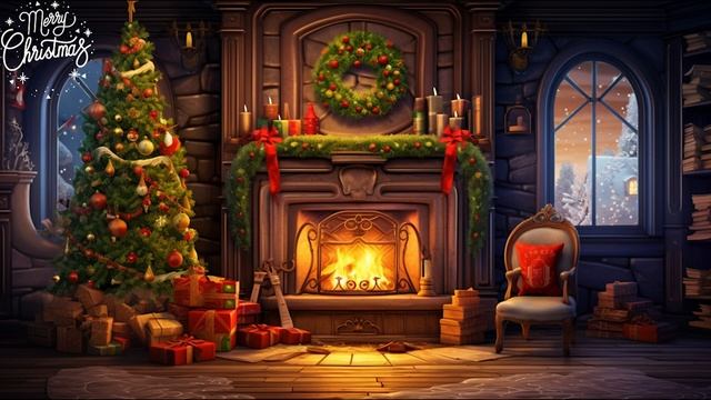 Classic Christmas Songs with Fireplace??Nat King Cole,Frank Sinatra,Dean Martin,Elvis Presley & mor смотреть онлайн