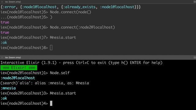 Elixir Mnesia across multiple Nodes смотреть онлайн