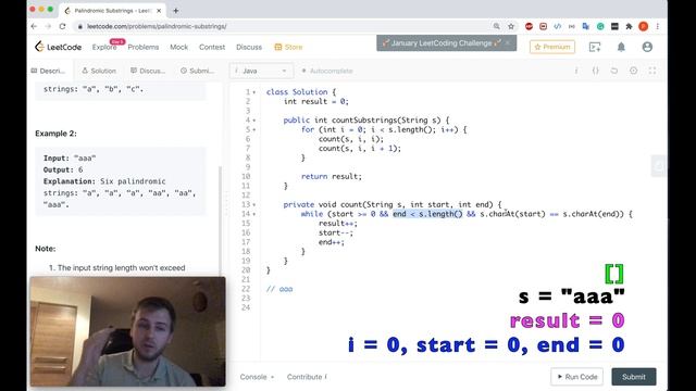 Leetcode 647. Palindromic Substrings [Java] смотреть онлайн