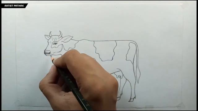 How to Draw cow easy and step by step or shading for beginners смотреть онлайн