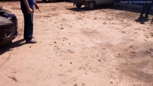 Электрическая лебёдка КАЛИБР ЭЛБ 1130 в действии