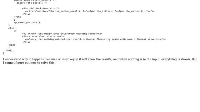 Wordpress: Ajax search shows all results when user empties input? смотреть онлайн