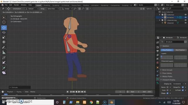 Game Development in Python 2d Sprite Skeleton Animations with Inkscape and Blender Part 2 смотреть онлайн