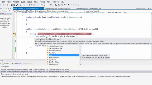 ASP.NET - How to fix error Cannot implicitly convert type SystemLinqIQueryable смотреть онлайн