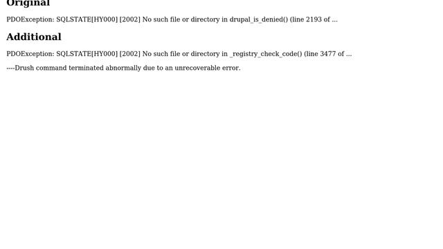 Drupal: I've got `PDOException: SQLSTATE[HY000] [2002] No such file or directory` when using drush смотреть онлайн