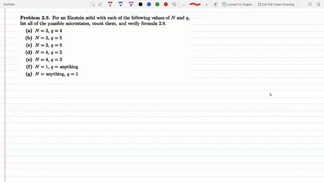 For an Einstein solid list all the possible microstates and count them P 2-5 смотреть онлайн