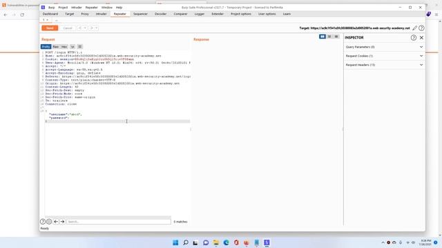 Broken brute force protection, multiple credentials per request | Portswigger Web Academy смотреть онлайн