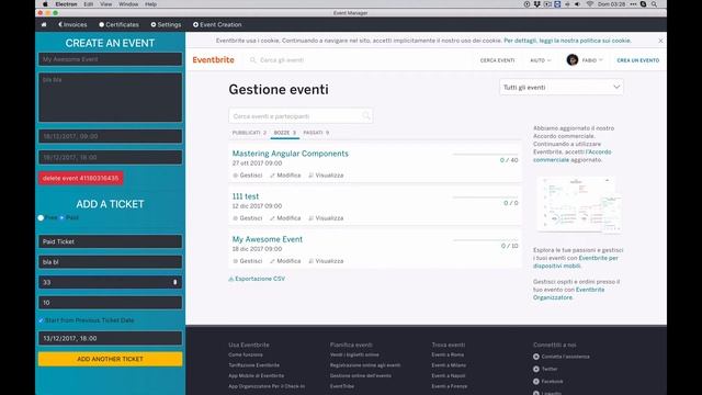 Event Manager - Quick creation of EventBrite Events - Angular 5 / Electron - MVP v 0.1.0 смотреть онлайн