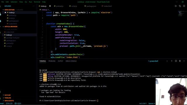 2.Bölüm: Electron Reload- Electron.js İle Tarayıcı Geliştirme Uygulaması смотреть онлайн