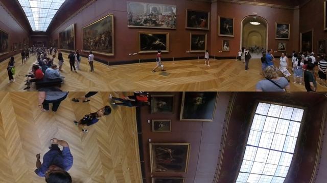 Inside the Louvre - French Art Mainroom exit - 360 Video смотреть онлайн