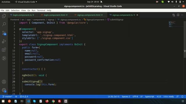 Full Stack Application with Laravel and Angular | Create Signup Form | Angular form submit смотреть онлайн