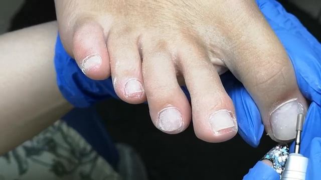 Аппаратный педикюр ПАЛЬЧИКИ без замачивания поэтапно. ГРАДИЕНТ гель лаком Monami, стемпинг Kads.