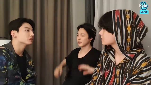 Трансляция Ви, Чимина и Чонгука на Vlive (Часть 1)