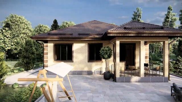 Проект одноэтажного дома в классическом стиле смотреть онлайн