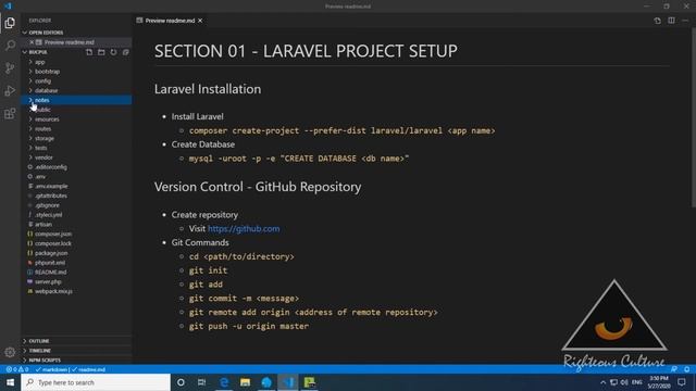 Git Version Control Remote Repository Setup - Full School Backend API Project Using Laravel - Part- смотреть онлайн