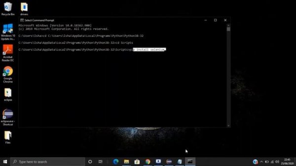 Install Selenium with Python using pip on Windows 10