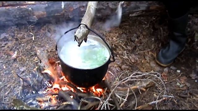 Поход на лесное озеро. Рыбалка. Уха. смотреть онлайн
