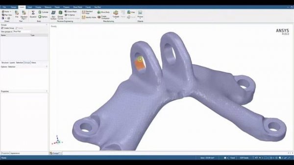 Combining faceted data/solid geometry in ANSYS SpaceClaim