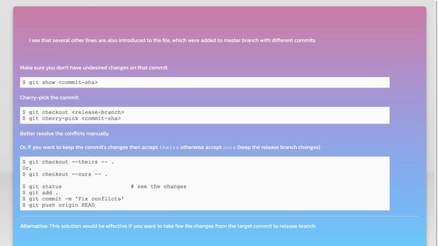 Issue with cherry pick: changes from previous commits are also applied смотреть онлайн